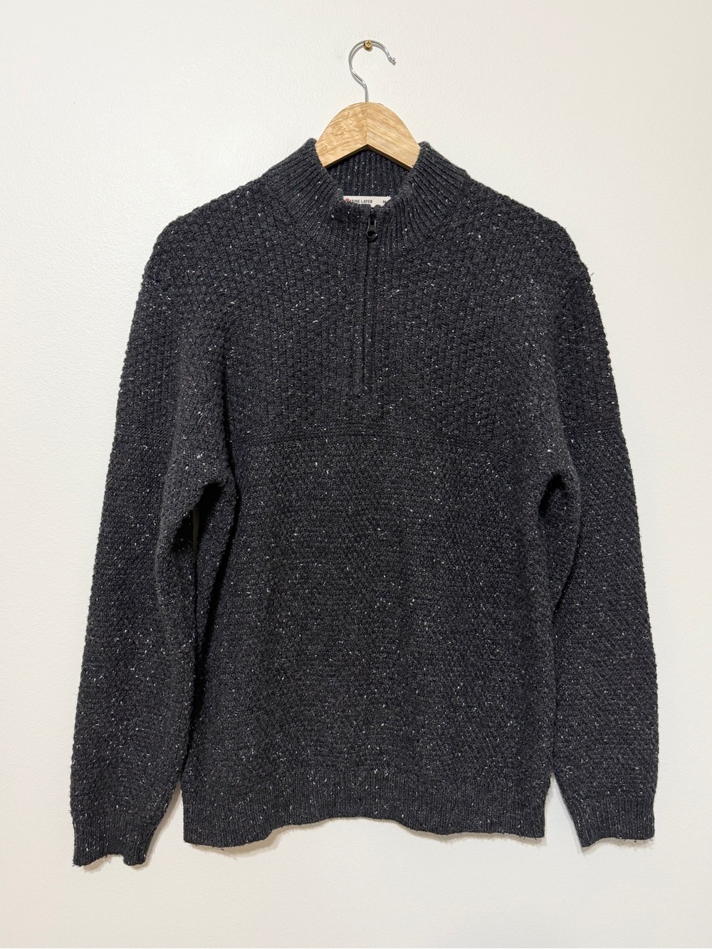 Marine Layer Inverness Quarter Zip Size Medium Premium Heavy Weight Knit Sweater